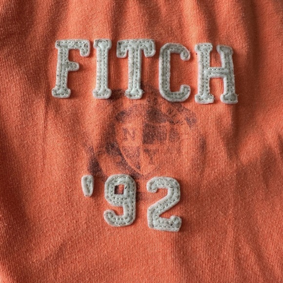 Abercrombie & Fitch Capri Joggers M Coral FITCH '92 Logo Y2K Lounge Sweatpants - Picture 9 of 11